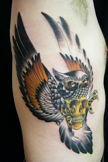 Tattooed Guy with Owl Tattoo Design on Rib - Side Body Tattoo