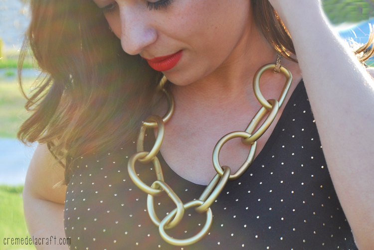 DIY Chunky Chain Necklace From Vinyl Tubes