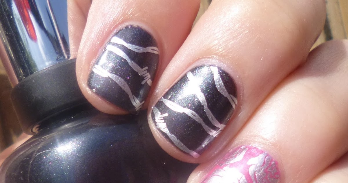 Lou is Perfectly Polished Barbed Wire Nails with Rose Accent