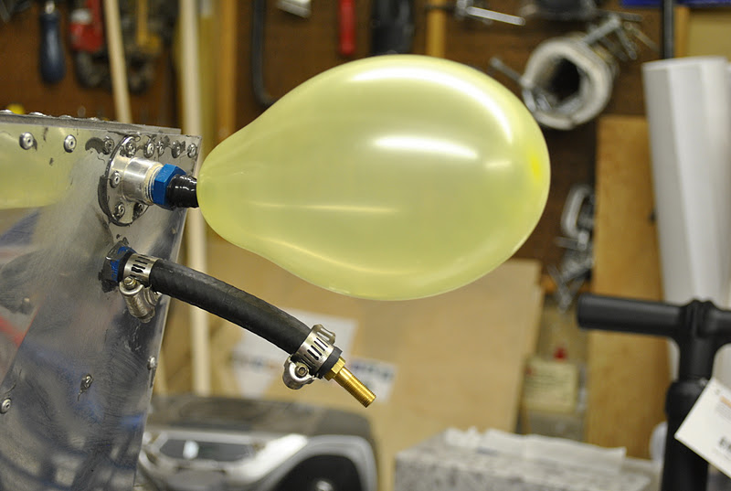 RV12 Builder in Sandy, UT Fuel Tank Pressure Test