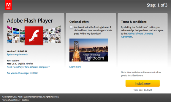Adobe flash player installer file download