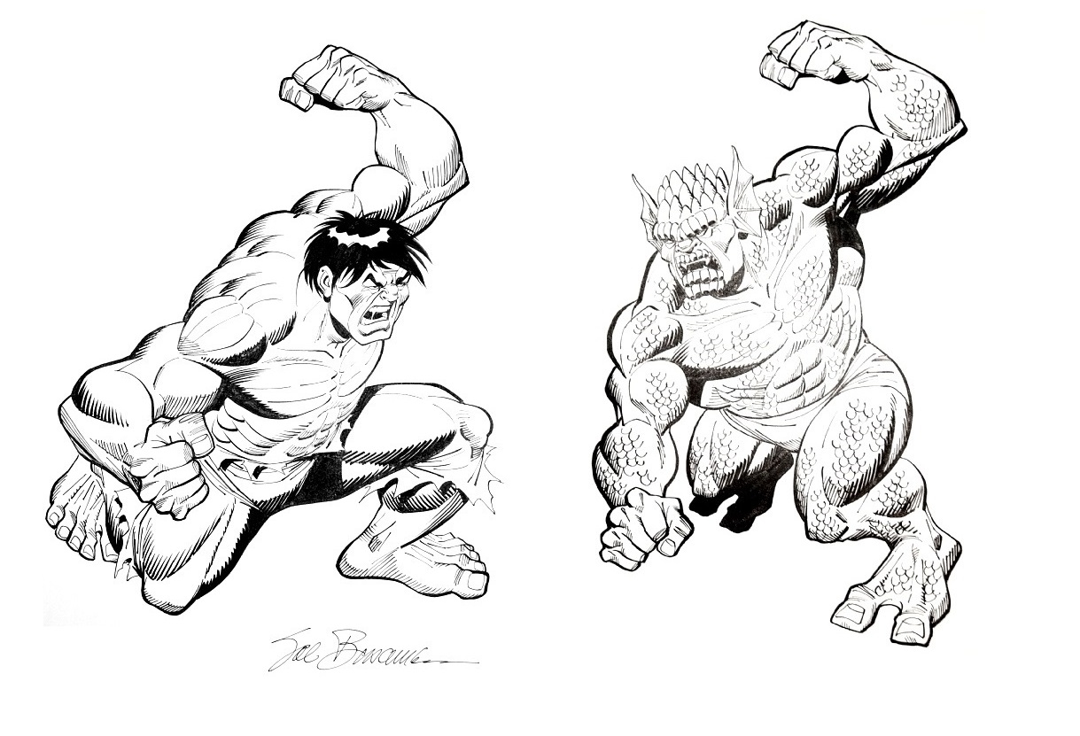 Hulk vs Abomination by Sal Buscema.