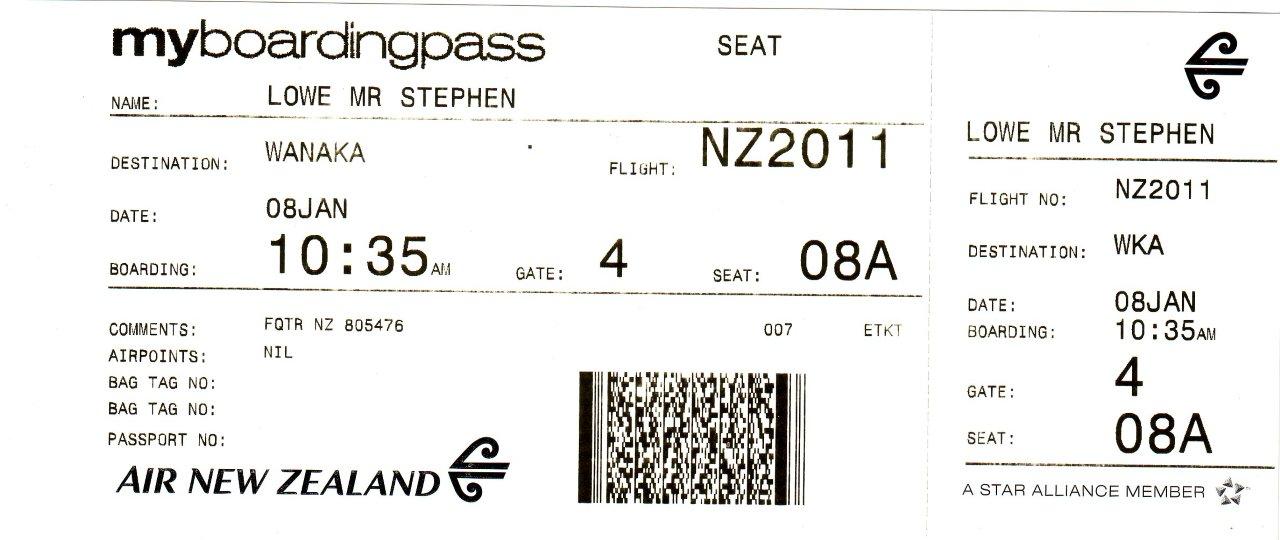 3rd Level New Zealand aboard Air NZ Link Flight 2011 to Wanaka