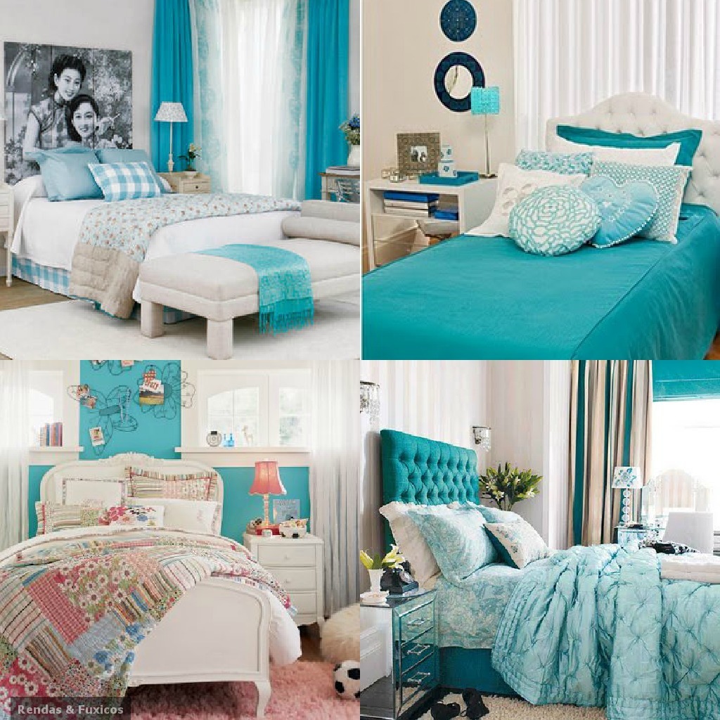 Filosofia de Interiores Um toque azul turquesa na sua decora??o Quartos De Casal Decorados Em Azul ~ Filosofia de Interiores Um toque azul turquesa na sua decora??o