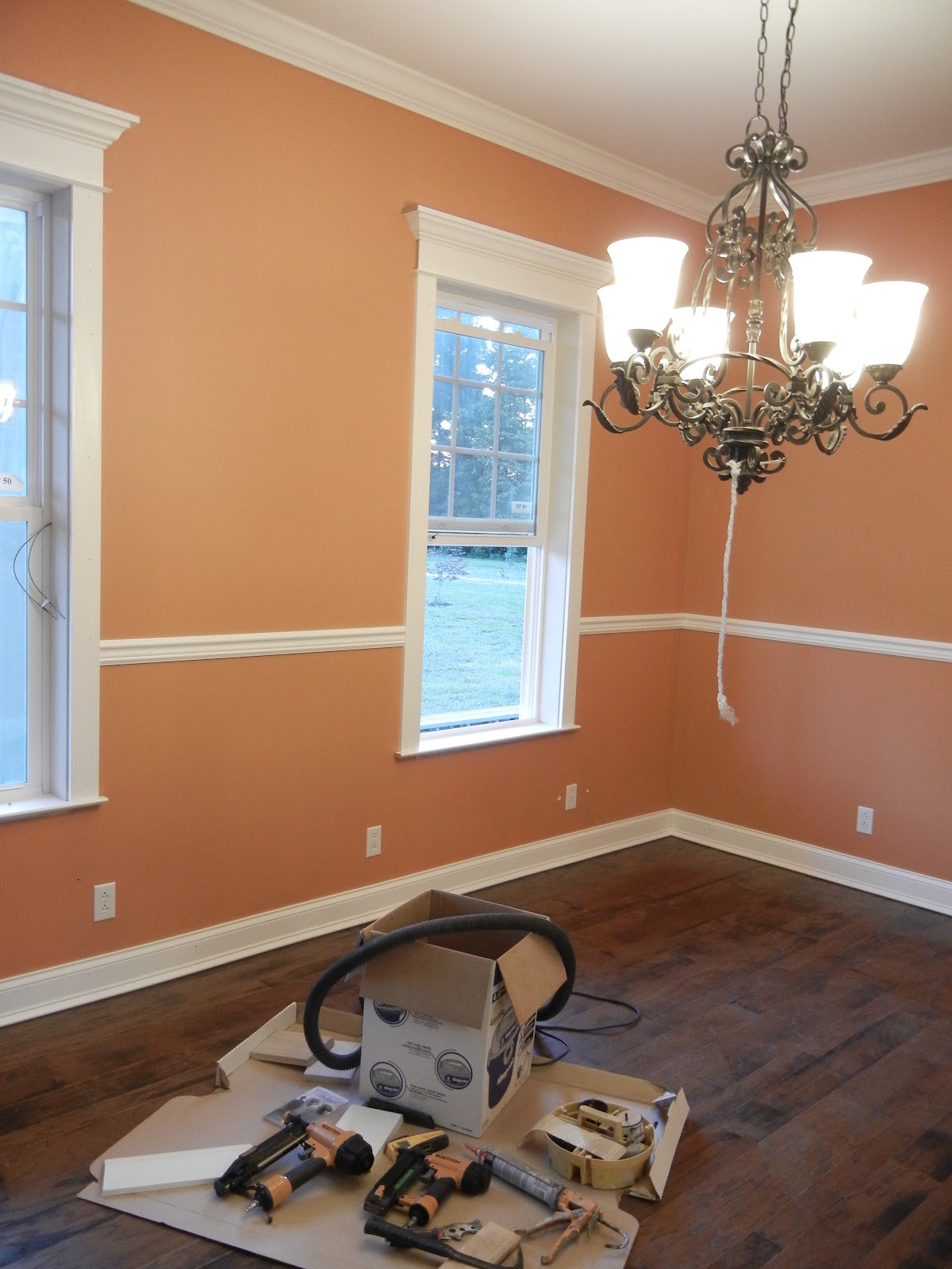 Double Oak Plantation Dining room trim is complete