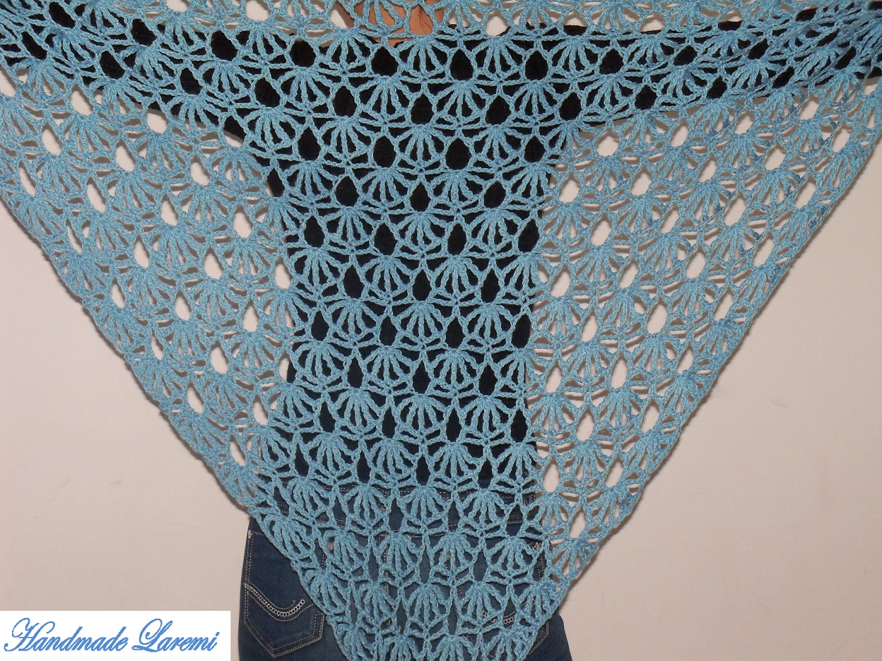 ... Hand crochet light blue shawl / Hand Crochet Shawl/ Hand crochet Scarf