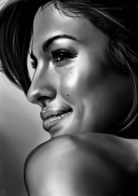 Innes McDougall pinturas digitais realistas fotografias modelos mulheres atrizes preto e branco Eva Mendez Innes McDougall pinturas digitais realistas fotografias modelos mulheres atrizes preto e branco Eva Mendez