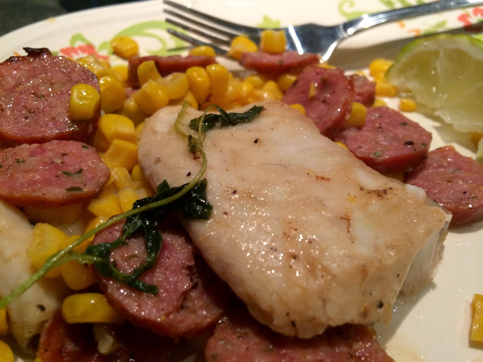 Old Farmhouse Cooking Tilapia, Corn, and Andouille Grill Packets