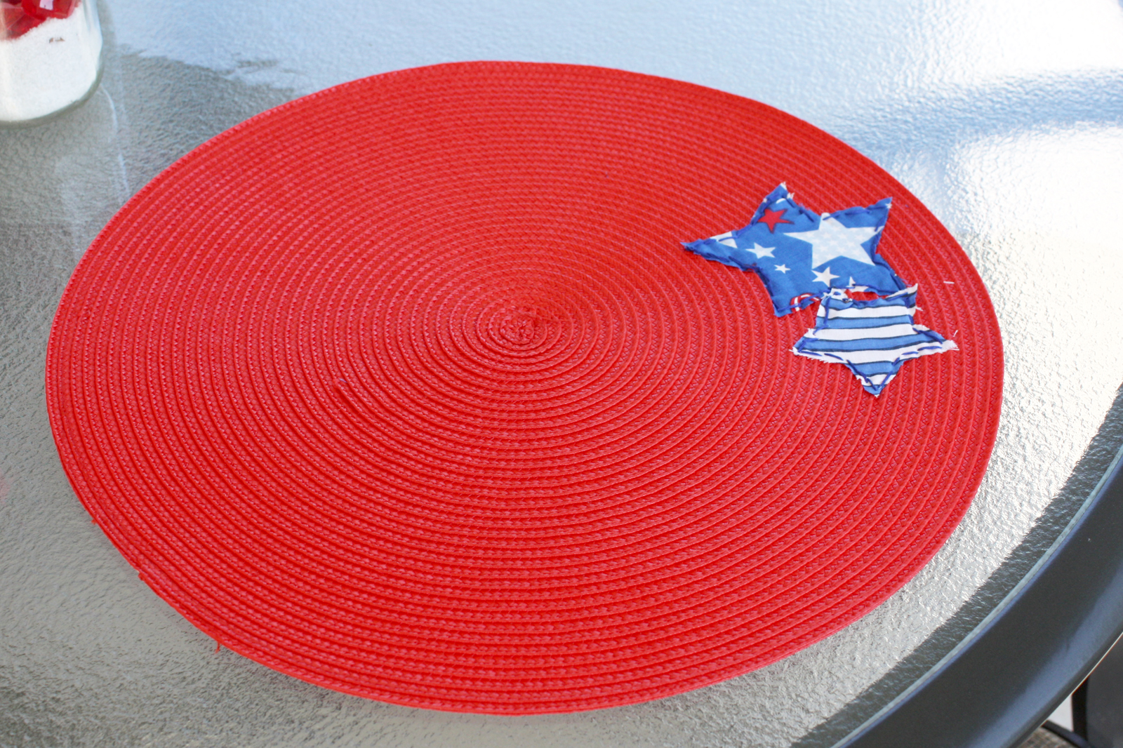 Fourth of July star applique placemats
