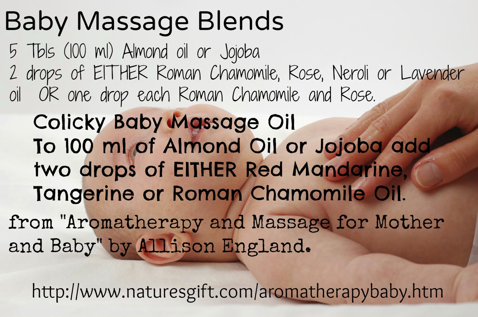 aromatherapy at Nature's Gift MondayMarchMassage Baby Massage