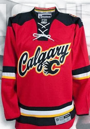 NEW-MENDED Calgary Flames YOUTH MEDIUM (10/12) Reebok Long Sleeve Shirt
