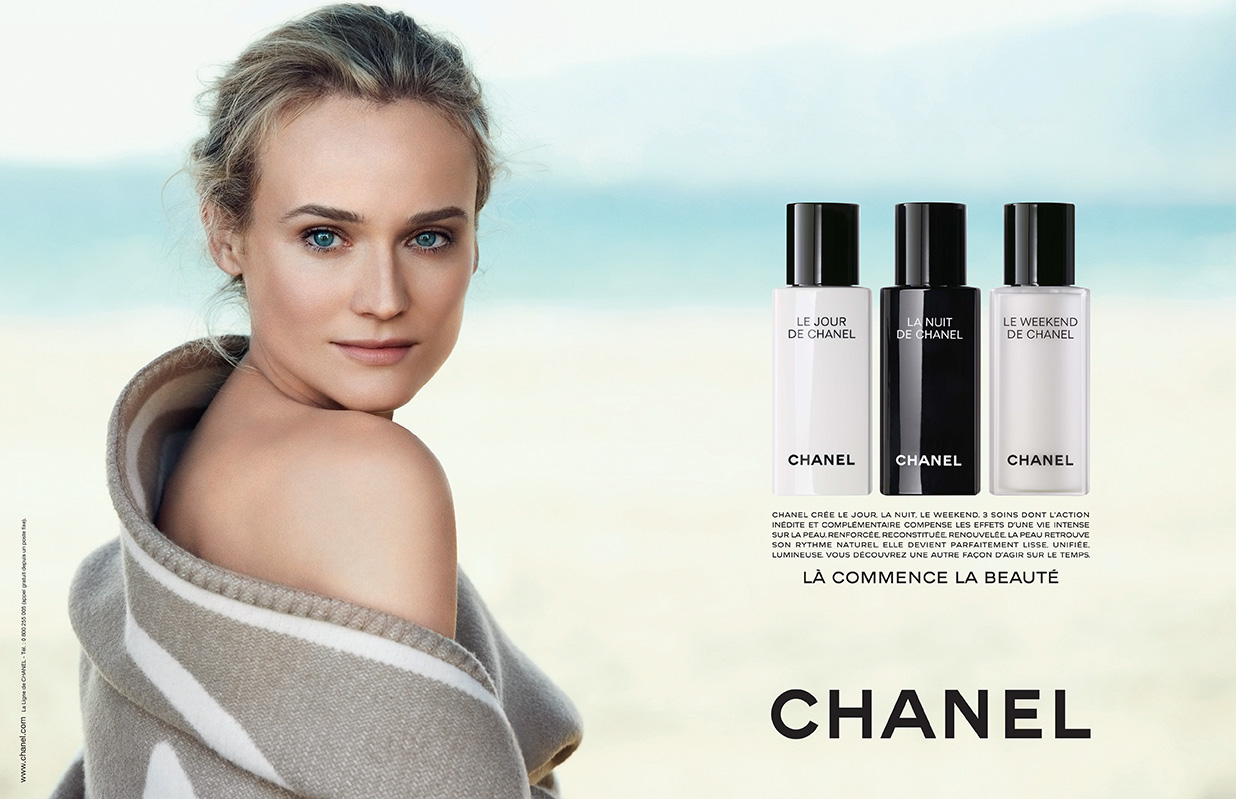 Ad Campaign: Chanel Beauty: Diane Kruger by Peter Lindbergh