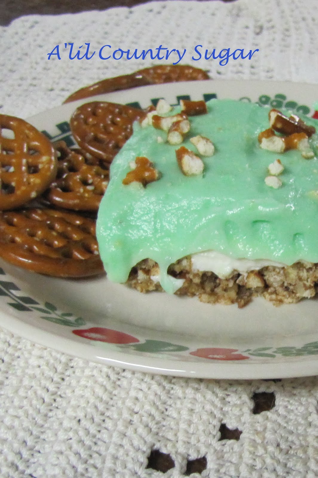 A'lil Country Sugar Immediate Posting Pistachio Dessert with Pretzel