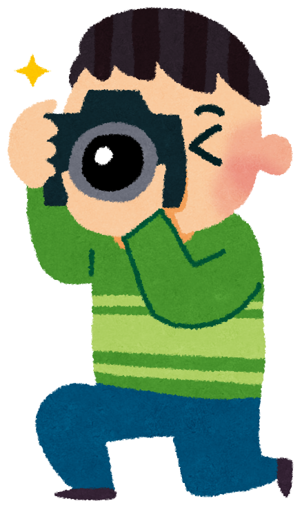 無料イラスト かわいいフリー素材集 カメラ撮影のイラスト カメラ小僧