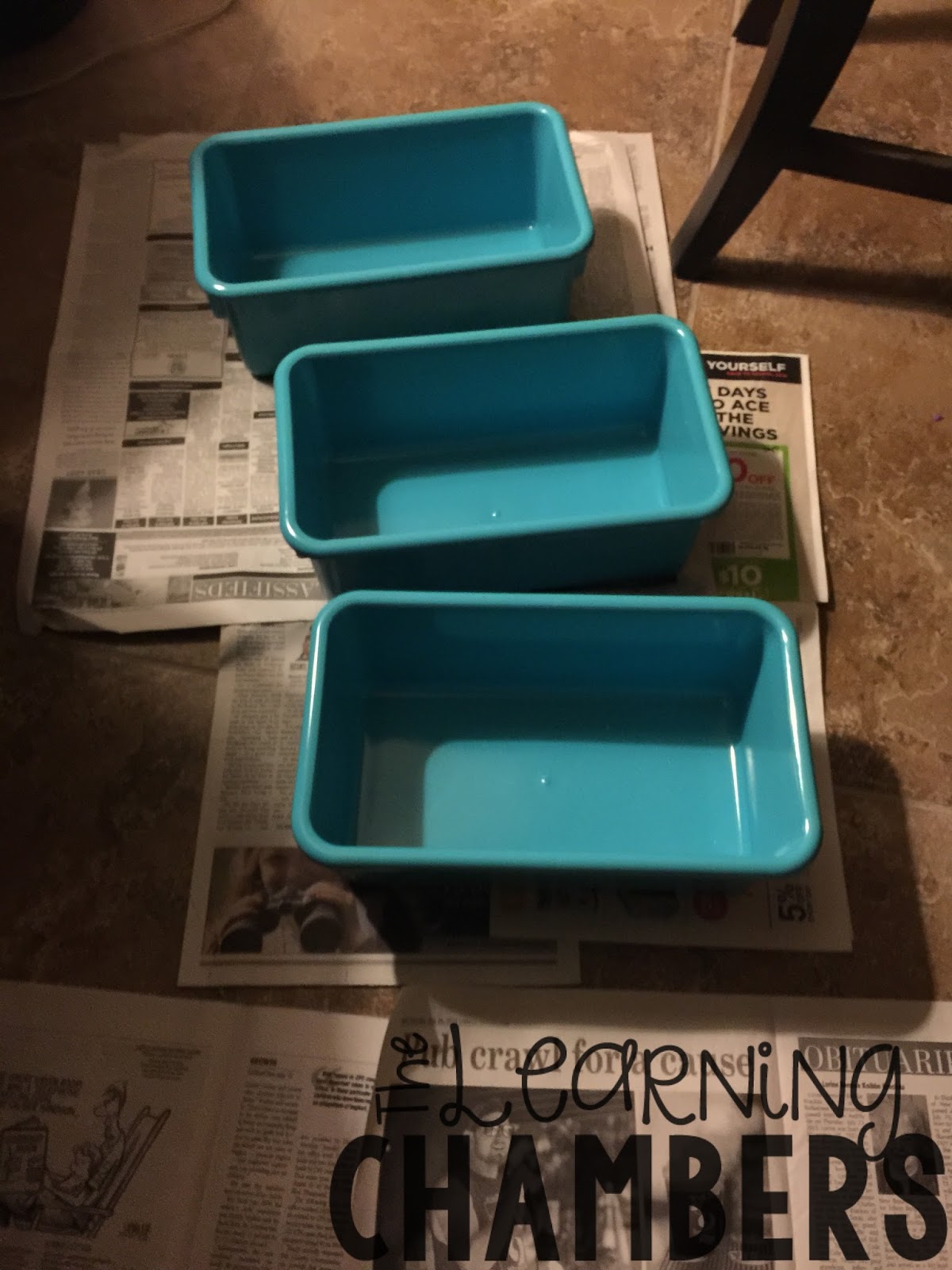 Monday Made It {Refinish Old Plastic Bins} The Learning Chambers