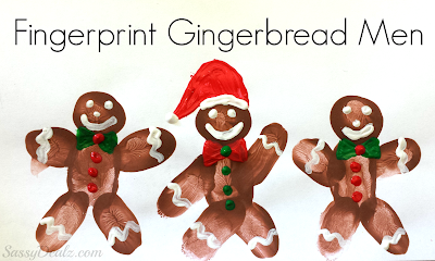 christmas fingerprint craft for kids gingerbread men