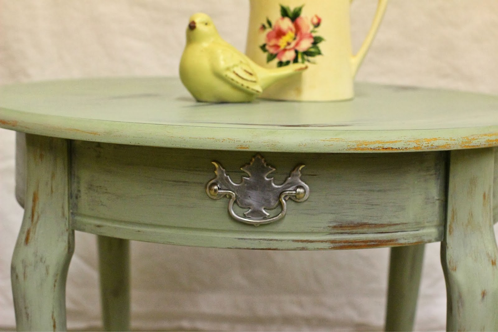 Laurel's Attic Round Green Side Table SOLD