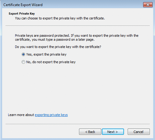 Encrypting File System Certificate Export-Wizard Encrypting File System Certificate Export Wizard