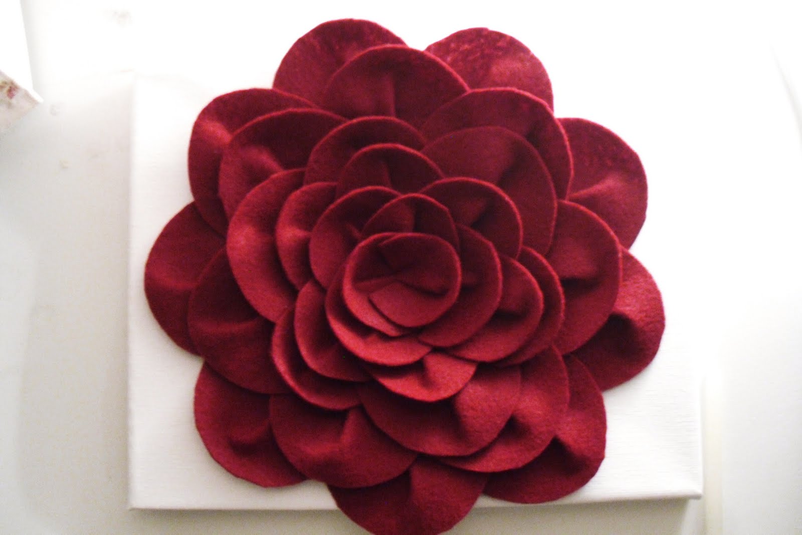 Homemade Home Felt Flower Canvas Art