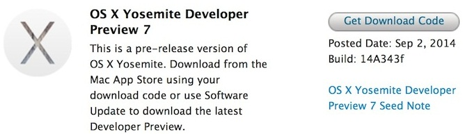 OS X Yosemite 10.10 Developer Preview 7 (DP7) (Build 14A343f) OS X Yosemite 10.10 Developer Preview 7 (DP7) (Build 14A343f)