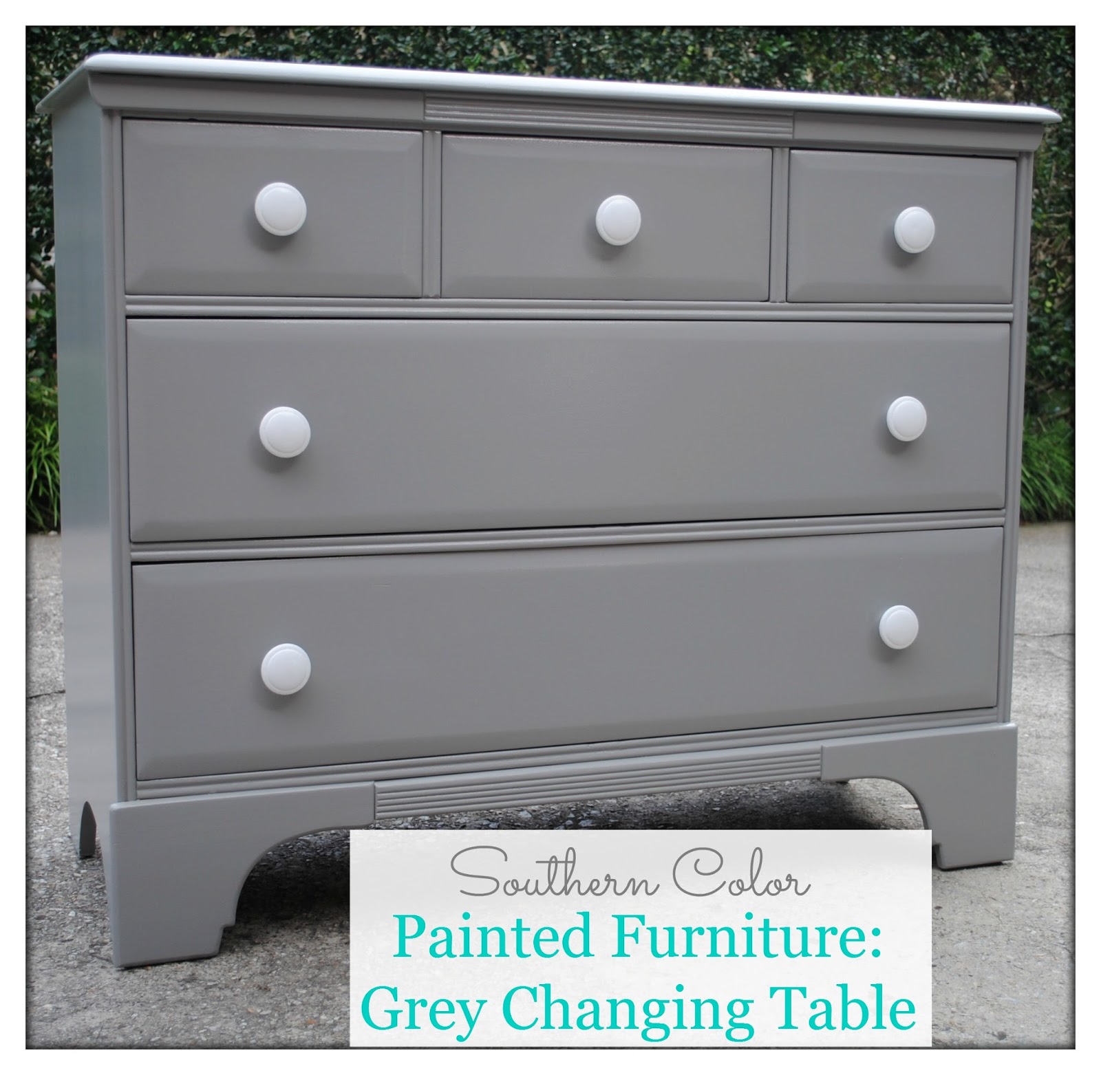 Southern Color Painted Furniture Grey Changing Table