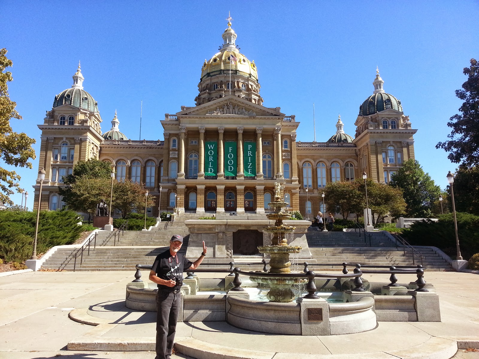 Jan in front of the Iowa State Capitol.