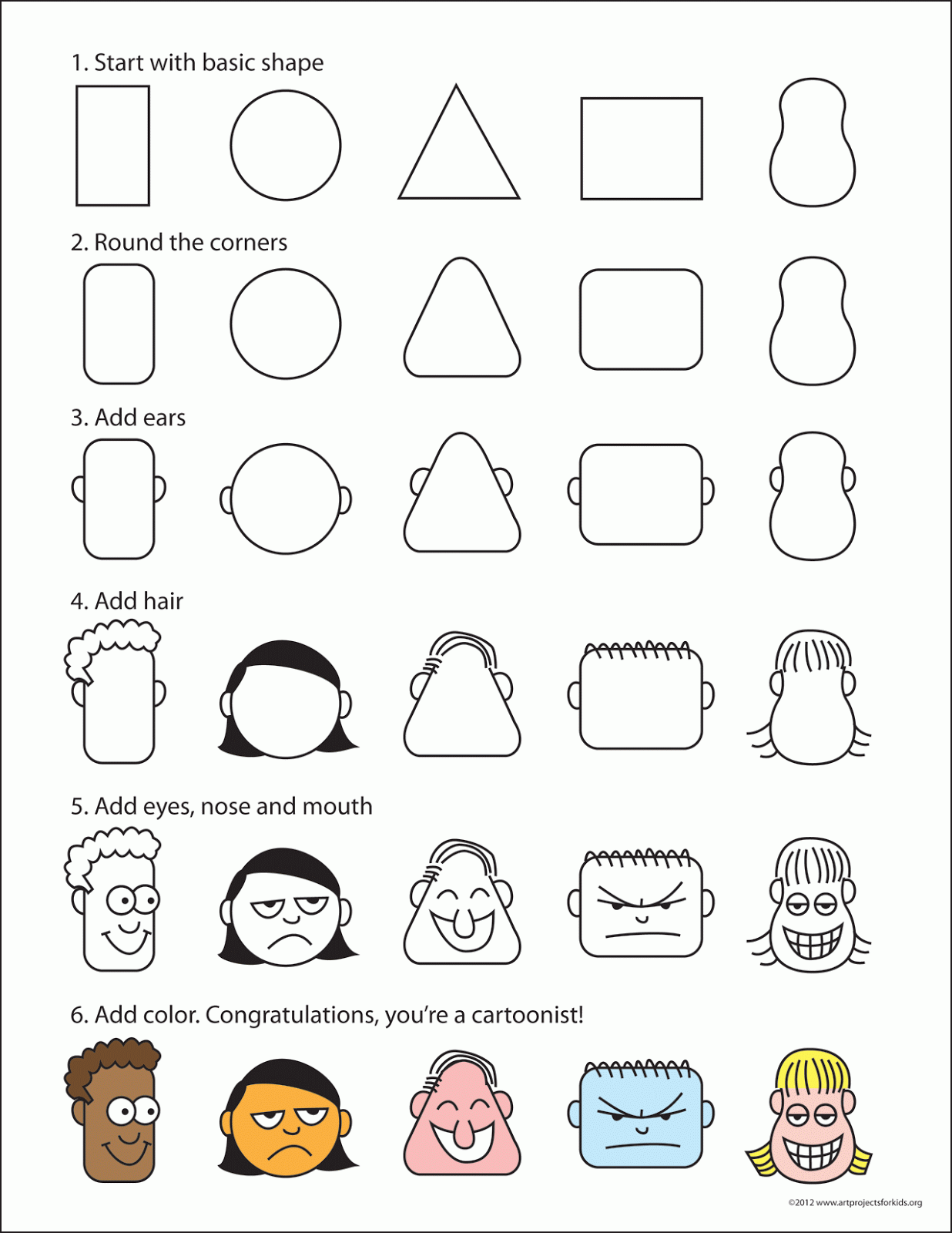 How to Draw Cartoon Faces | Art Projects for Kids