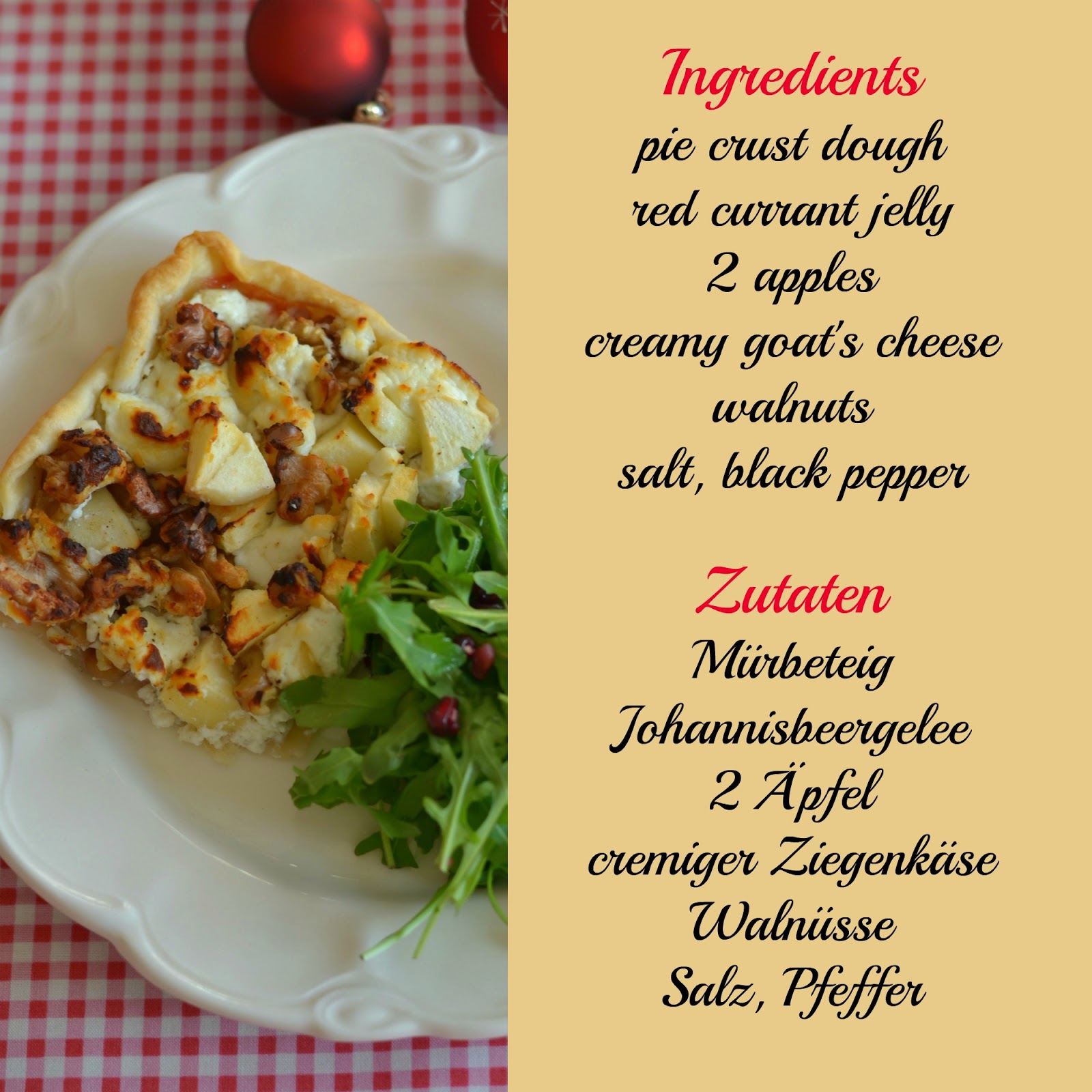 Duni's Studio Goat's Cheese & Apple Tart [Starter]