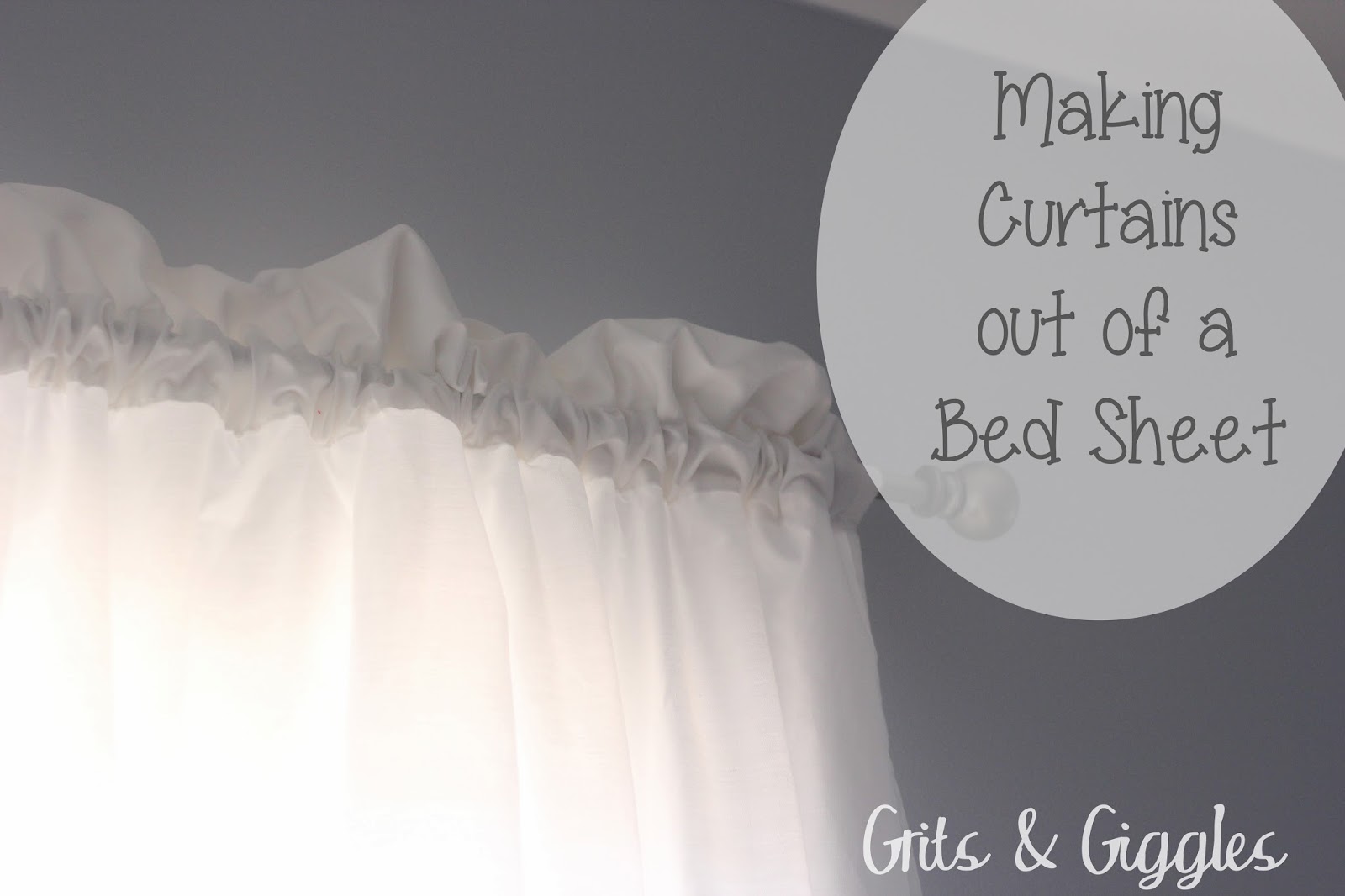 Grits & Giggles Bed Sheet Curtains {Tutorial}