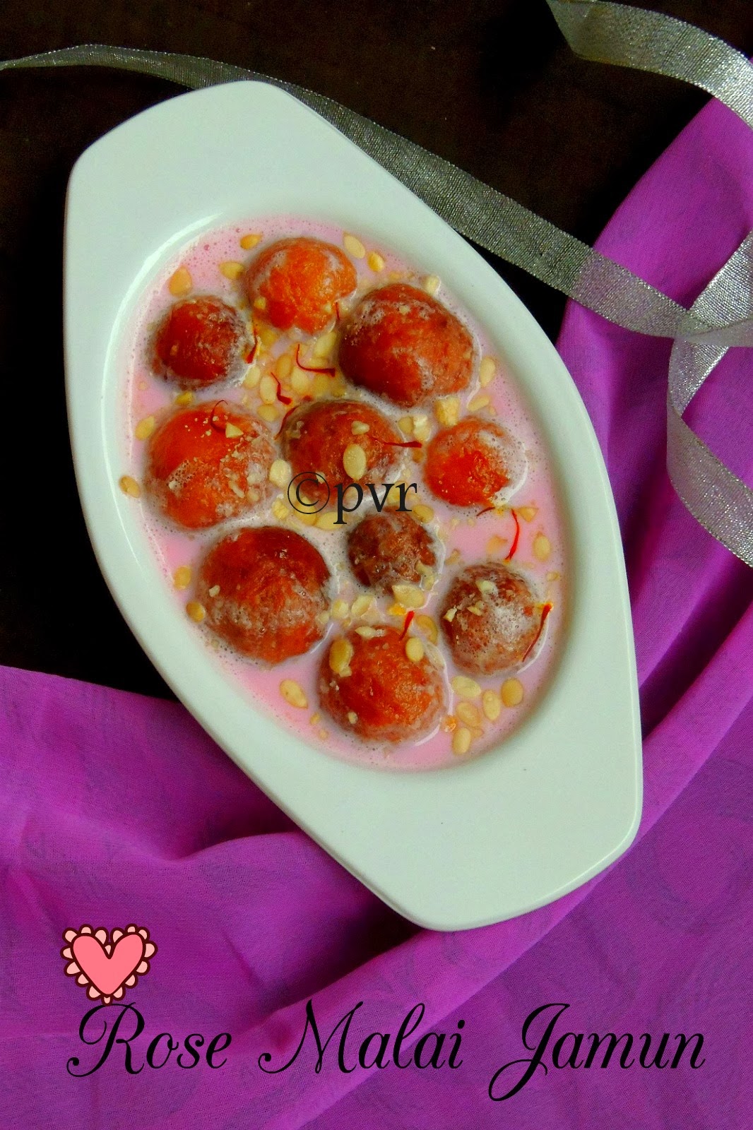 Priya's Versatile Recipes Rose Malai Jamun A Virtual Birthday Treat