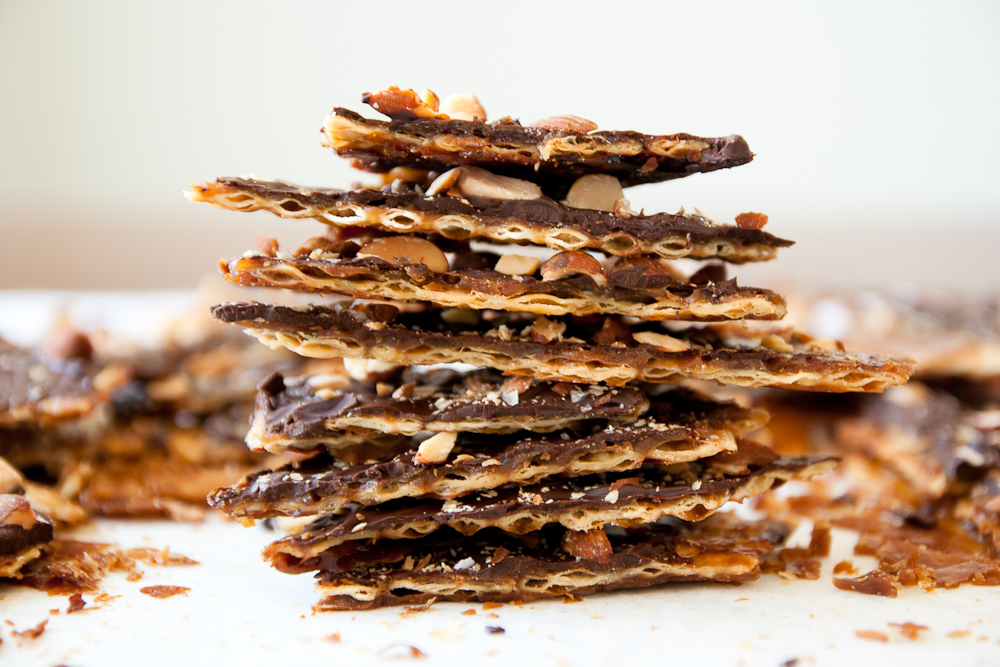 Buttered Up ChocolateCovered Caramelized Matzo Crackers