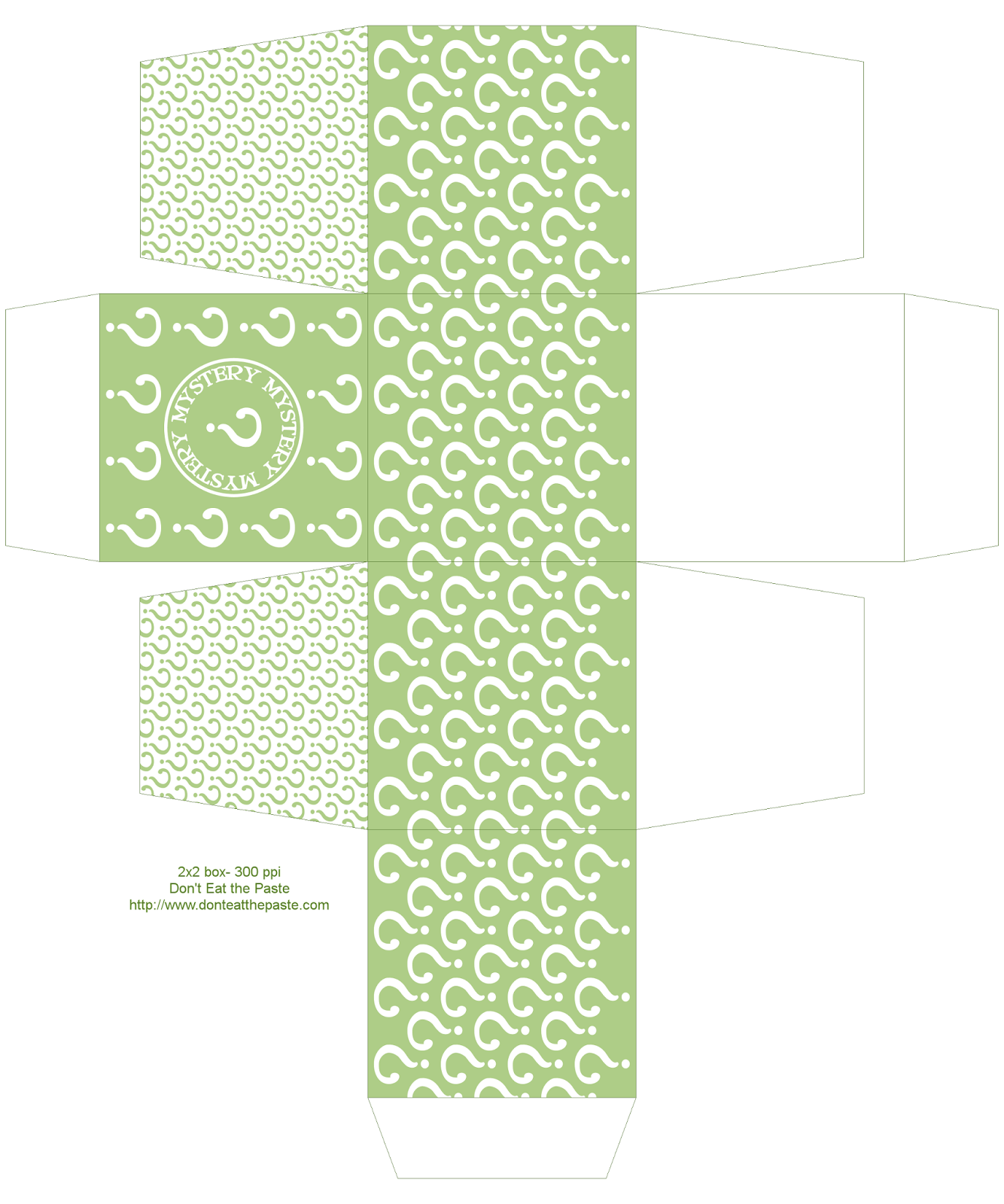 Printable mystery box- also available in orange, teal and purple #paper #crafts #partyideas