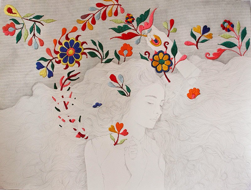Izziyana Suhaimi ilustradora que borda sobre papel