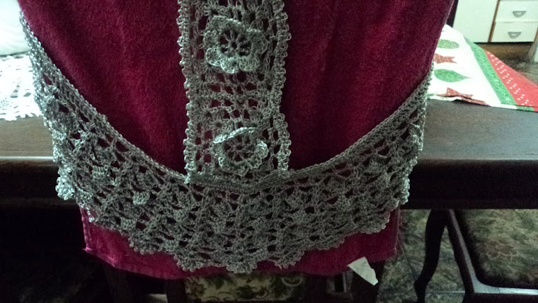 Colete de Crochet cinza em linha de seda