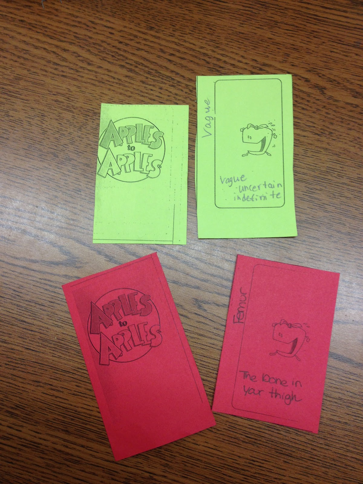 Bits and Pieces of Middle School Apples to Apples