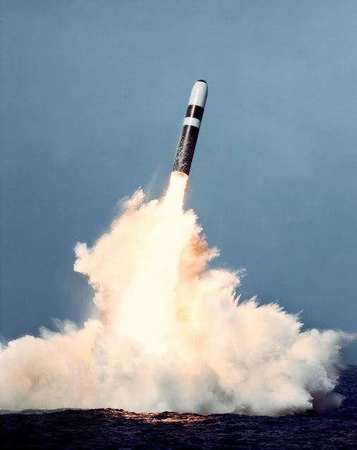 Test of a Navy Trident D5 submarine-launched ballistic missile UGM-133 (Trident II D5) ICBM