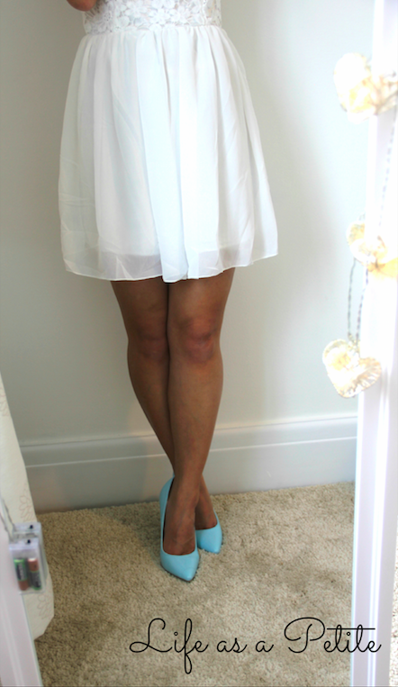 Outfit Idea: Chiffon White Dress - Life as a Petite Outfit Idea: Chiffon White Dress - Life as a Petite