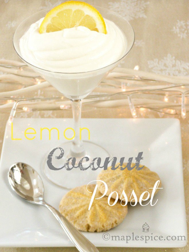 Vegan Lemon Coconut Posset with Golden Cardamom Shortbread
