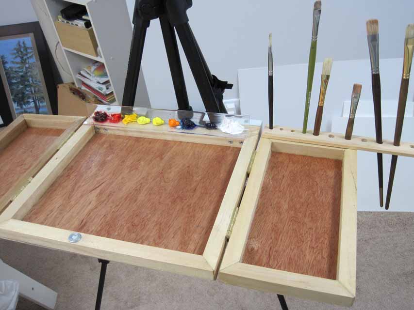 An Artist..... Finished Folding Oil Palette with Pastel Box Option