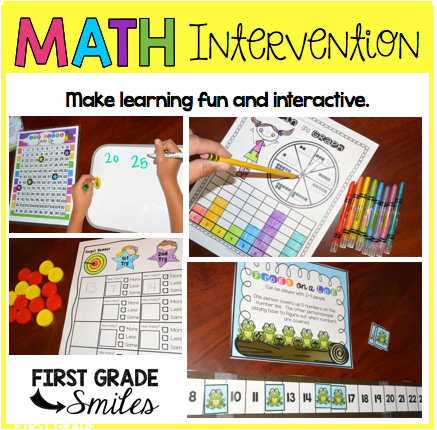 Printables Math Intervention Worksheets first grade smiles math intervention part 1 i dont know about you but get bored doing the same thing over and think my students do too wanted more than just worksheets or print