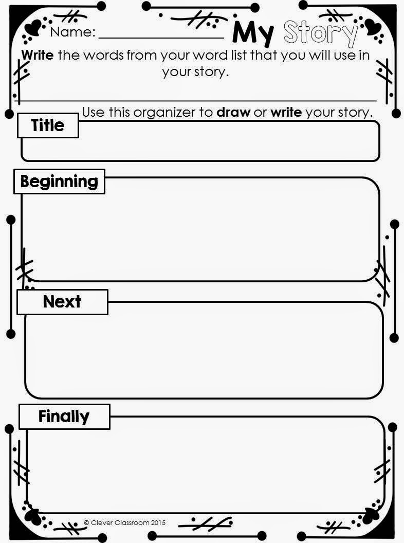 Narrative organizer from Valentine's Day Printable for any Word List