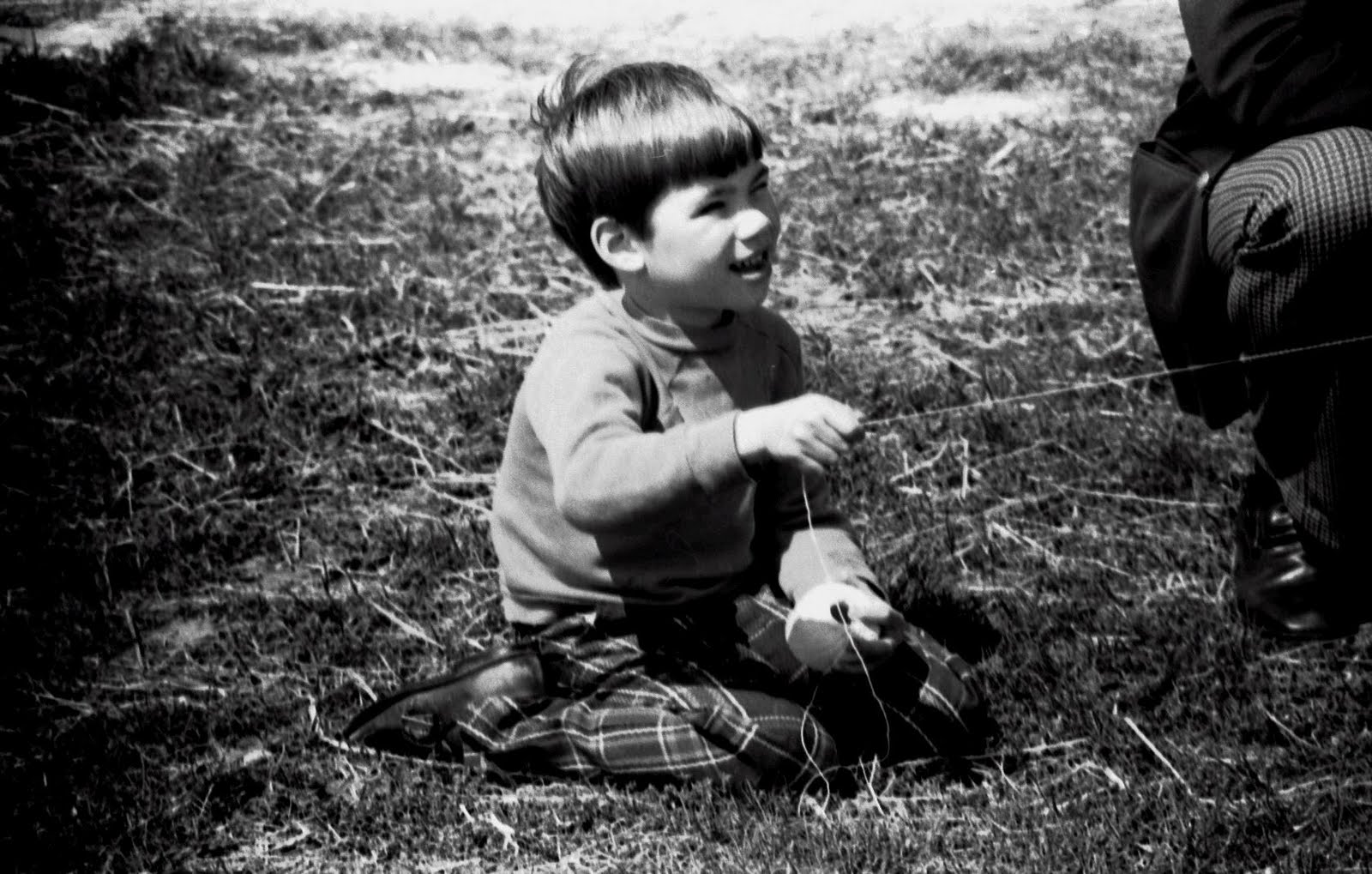 Bowie Living Flying Kites at Allen Pond, April, 1973