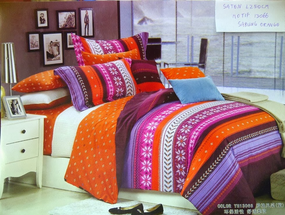 Sprei Motif Sarung Orange Sprei Motif Sarung Orange