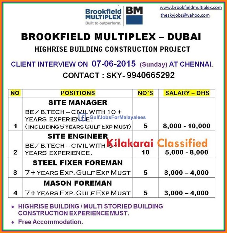 Dubai large job vacancies Gulf Jobs for Malayalees