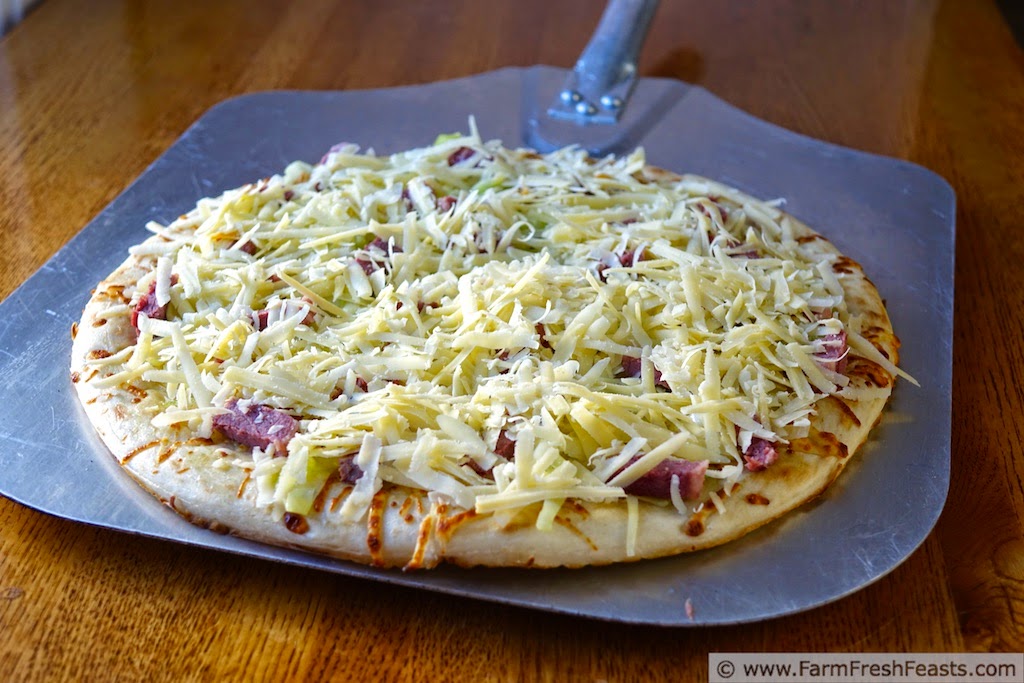 Farm Fresh Feasts Corned Beef, Cabbage and Dubliner Pizza