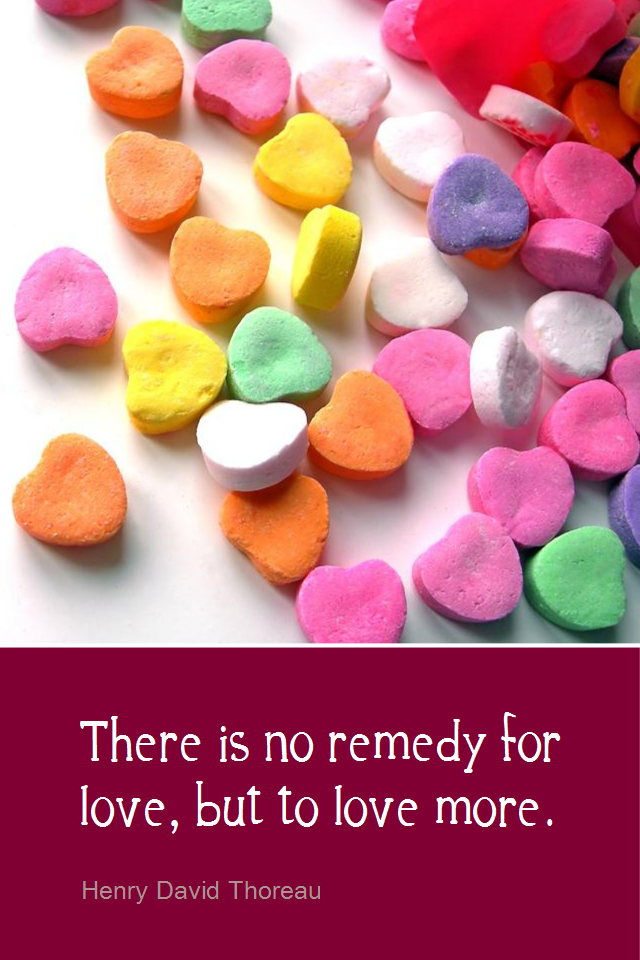 visual quote - image quotation for LOVE - There is no remedy for love, but to love more. - Henry David Thoreau