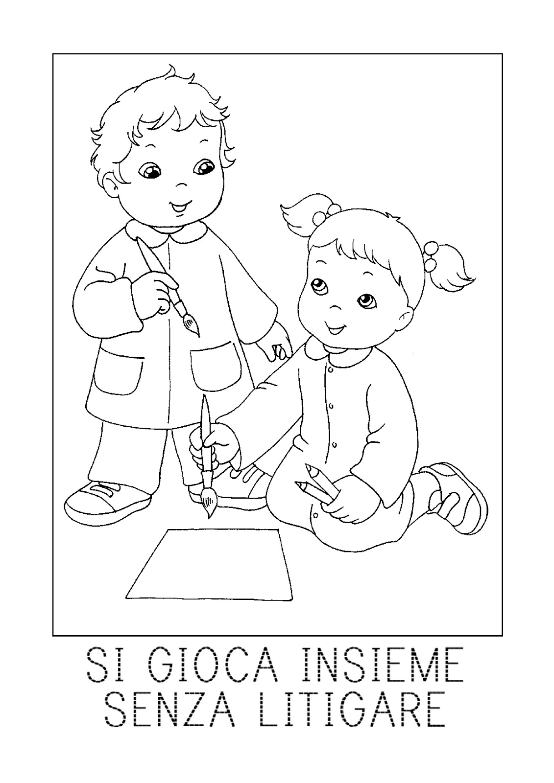Girotondo Di Bambini Da Stampare E Colorare