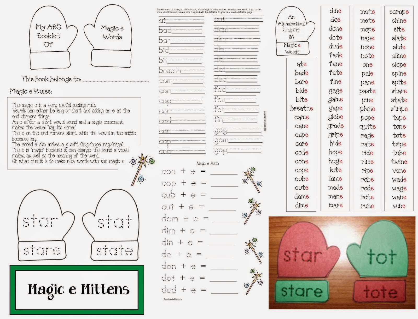 Free Worksheet Magic E Worksheets classroom freebies magic silent e mitten packet are you working on words with your students then i think might like this packet