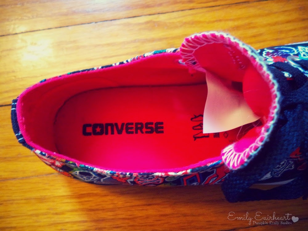 The inside of the Converse shoe