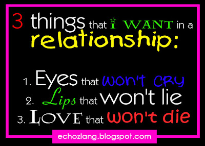 3 things that i want in a relationship